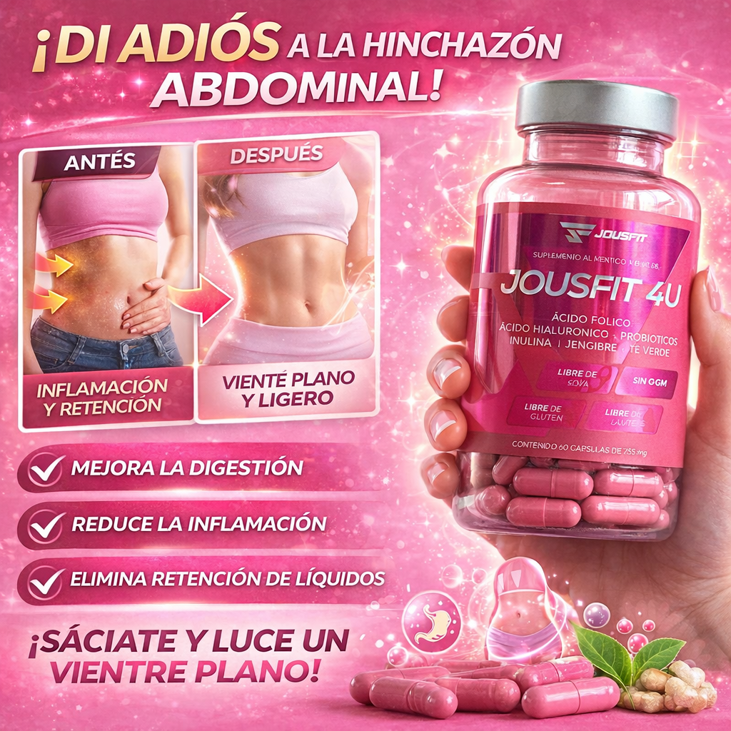 Suplemento Jousfit 4U - Ayuda a disminuir la inflamación abdominal y la retención de líquidos