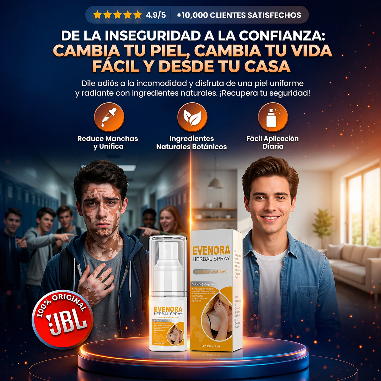 EVENORA HERBAL SPRAY- Solucion natural para vitiligo en niños y jovenes