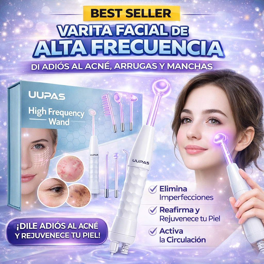 Dispositivo Facial de Alta Frecuencia- Reduce el acné, desinflama y tonifica la piel