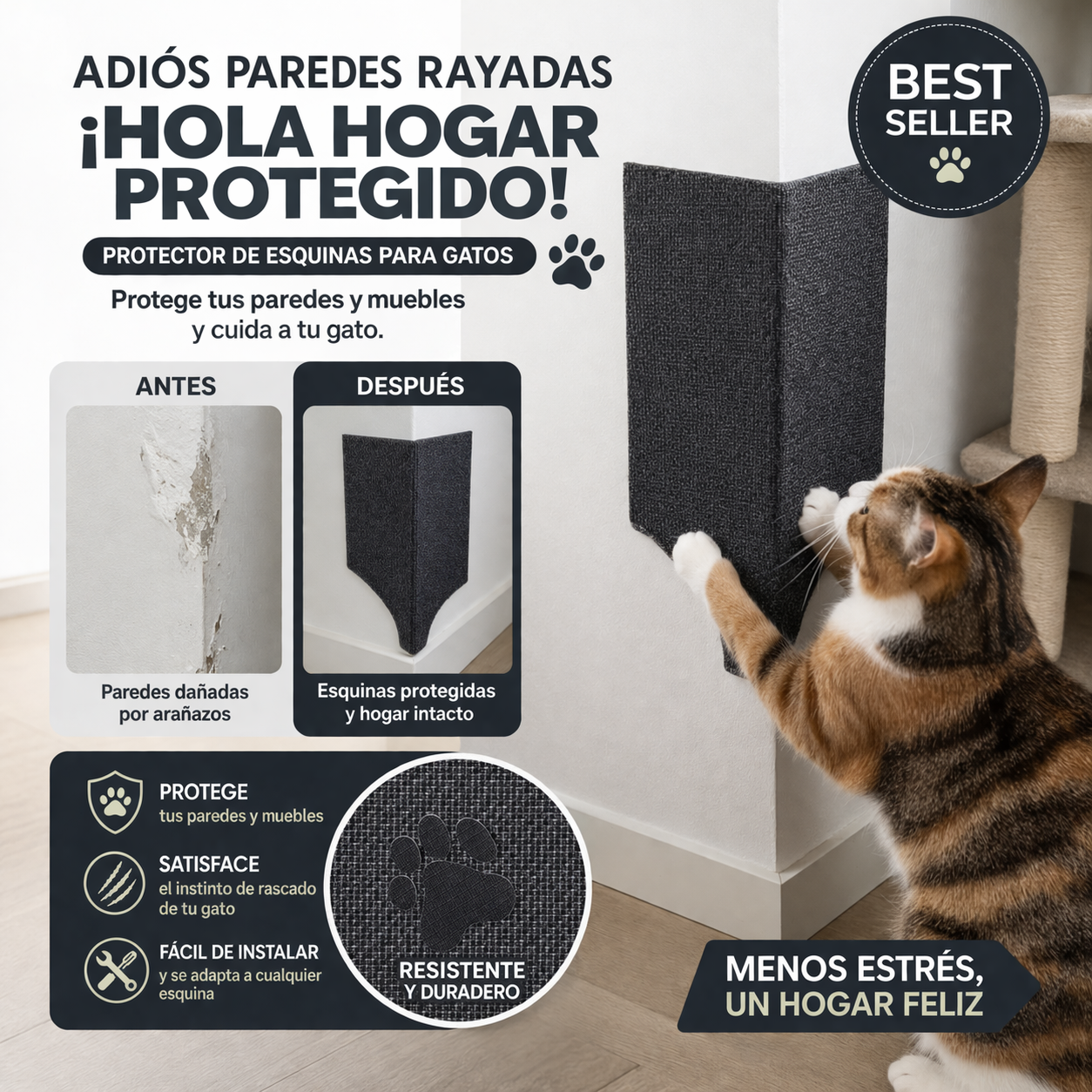 Tapete Rascador Para Gatos Cuida Muebles