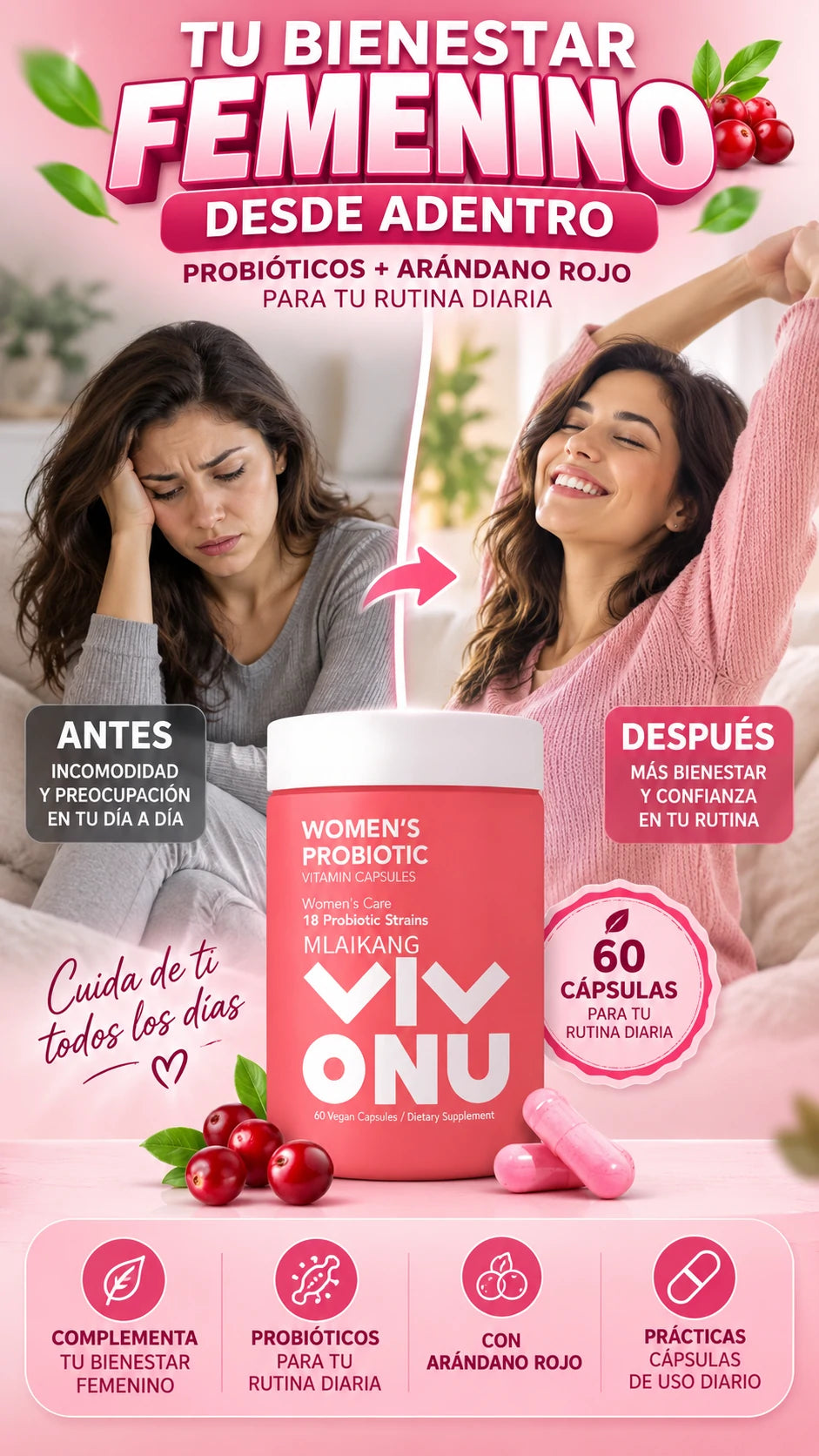 Probióticos para Mujer — Complementa tu bienestar diario