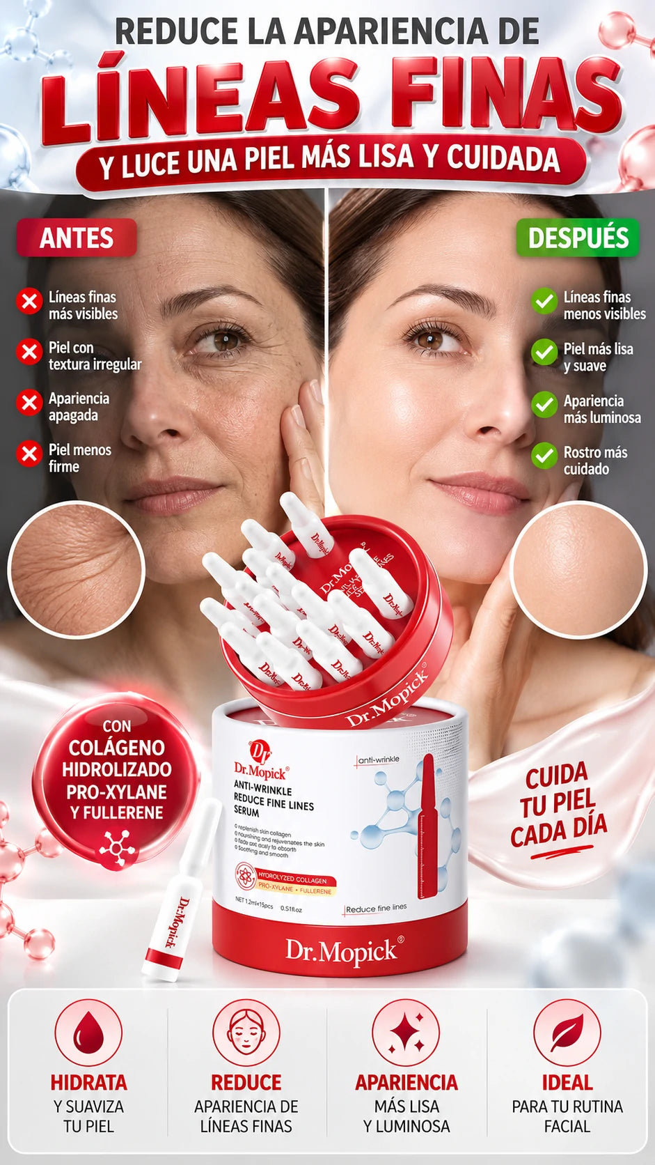 Sérum Facial Dr. Mopick — Suaviza la apariencia de líneas finas