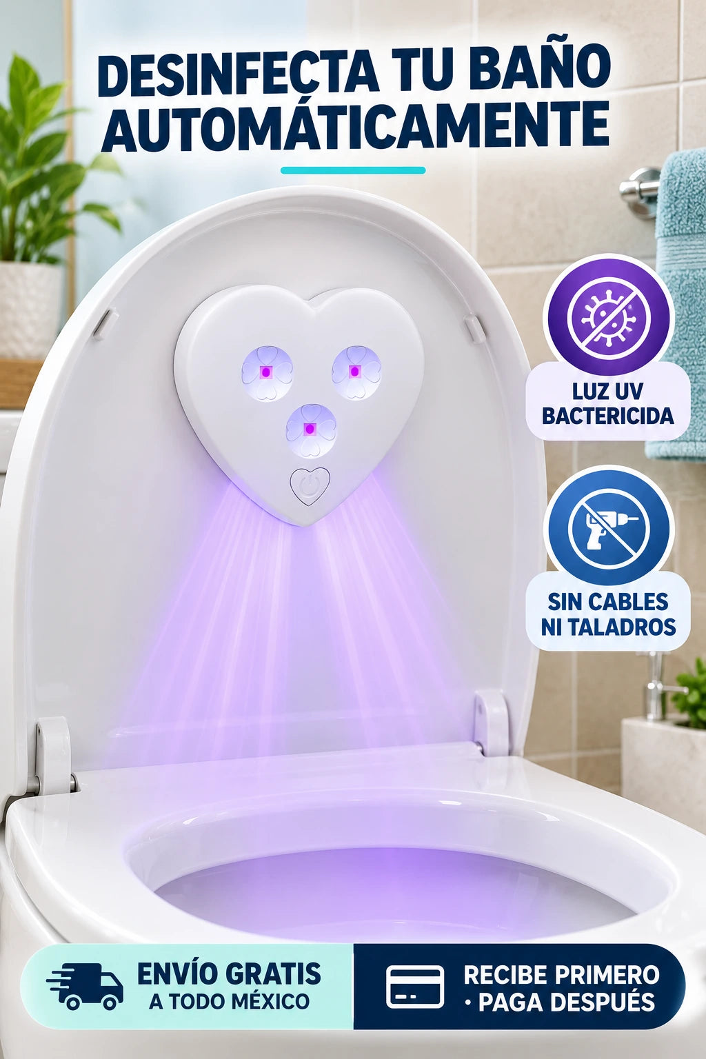 Esterilizador UV para baño - desinfección automática
