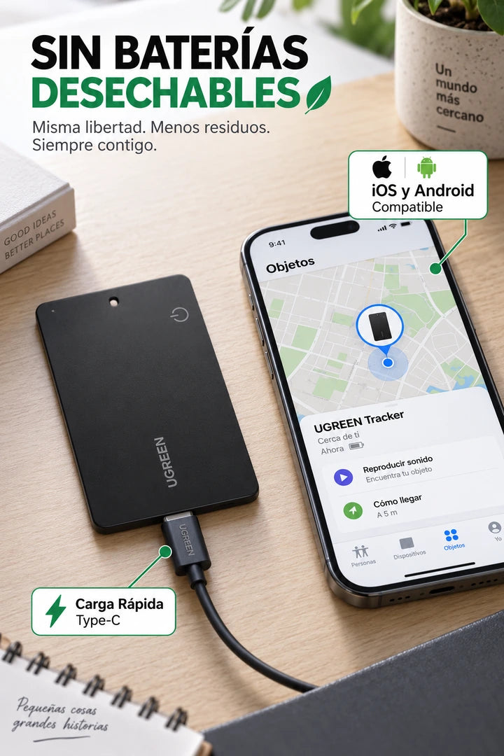 Rastreador UGREEN - carga tipo C y localización