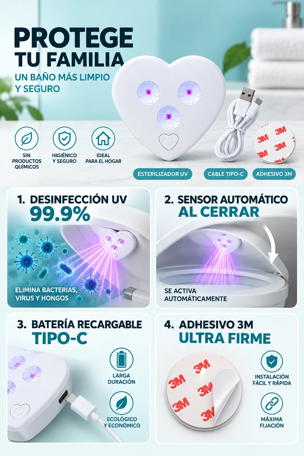 Esterilizador UV para baño - beneficios y especificaciones