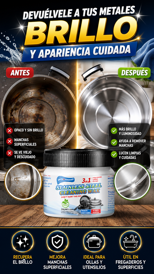 Pack de 2 Cremas Pulidoras para Metales — Recupera brillo y apariencia