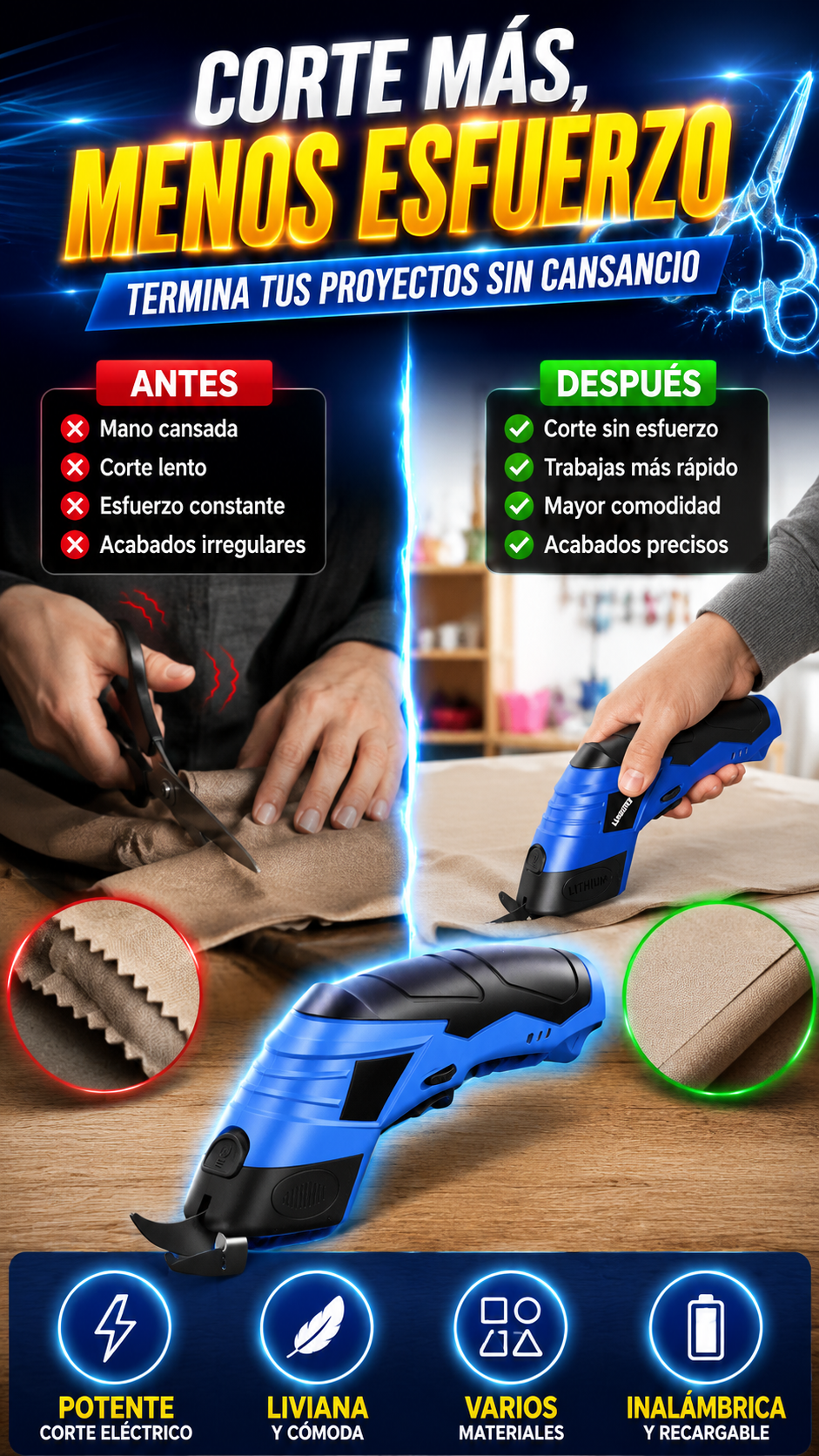 Tijeras Eléctricas Inalámbricas — Corta más con menos esfuerzo