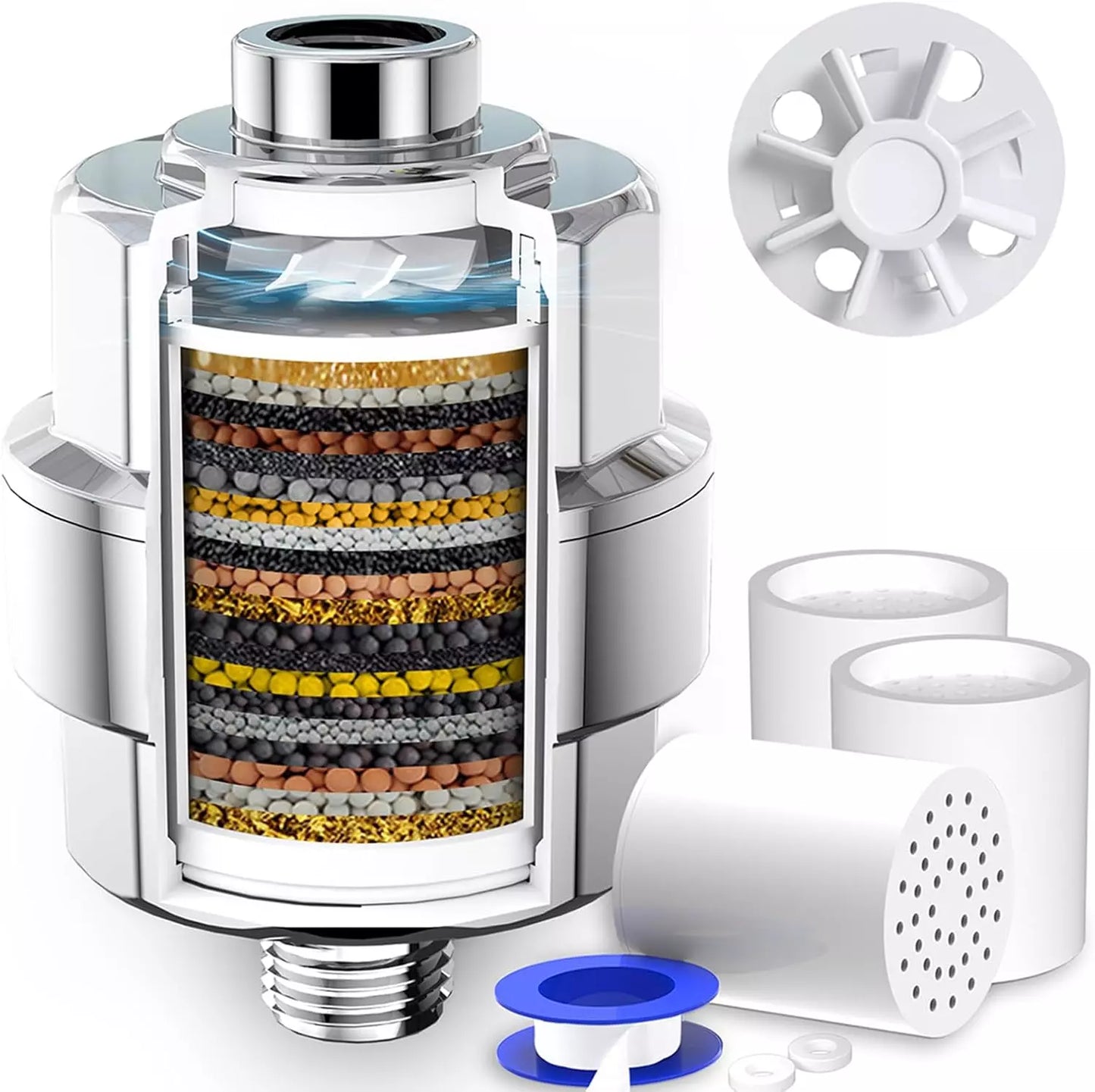 Cabezal de ducha 5 modos + Filtro de agua de 20 etapas