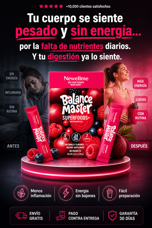 NEWELLME Balance Master Organic Raw Beet Root Powder- Smoothies, Baking & Juice, Natural Red Food Coloring, Mixed Berry, Sugar Free, Non-GMO, 28 Stick Packs