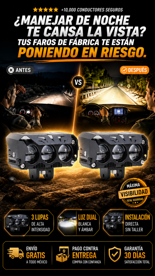 Faros Led Auxiliar Intensidades Vehiculo Viral