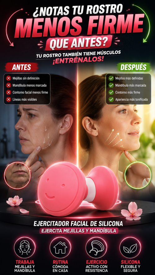 Ejercitador Facial de Silicona — Ejercita mejillas y mandíbula