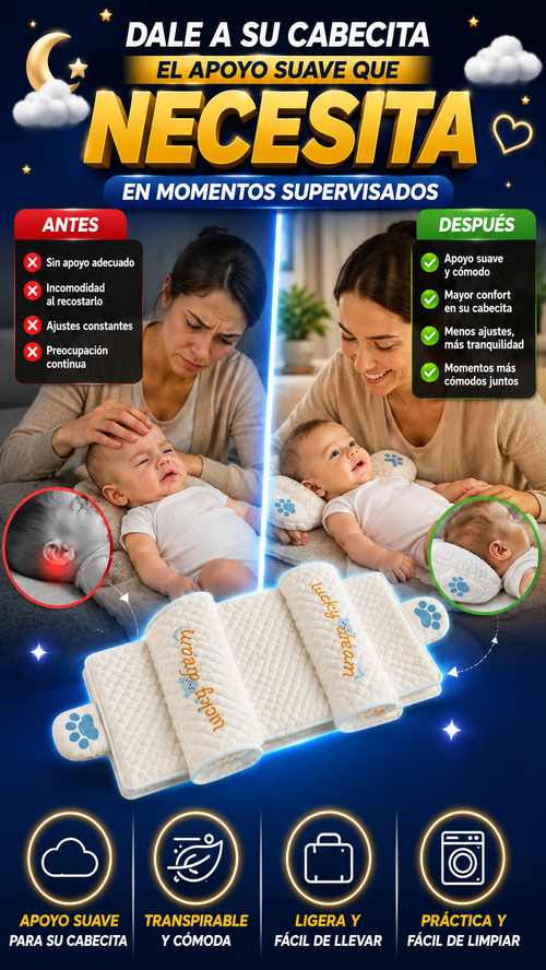 Almohada de Soporte para Bebé — Apoyo suave para cabeza y cuello