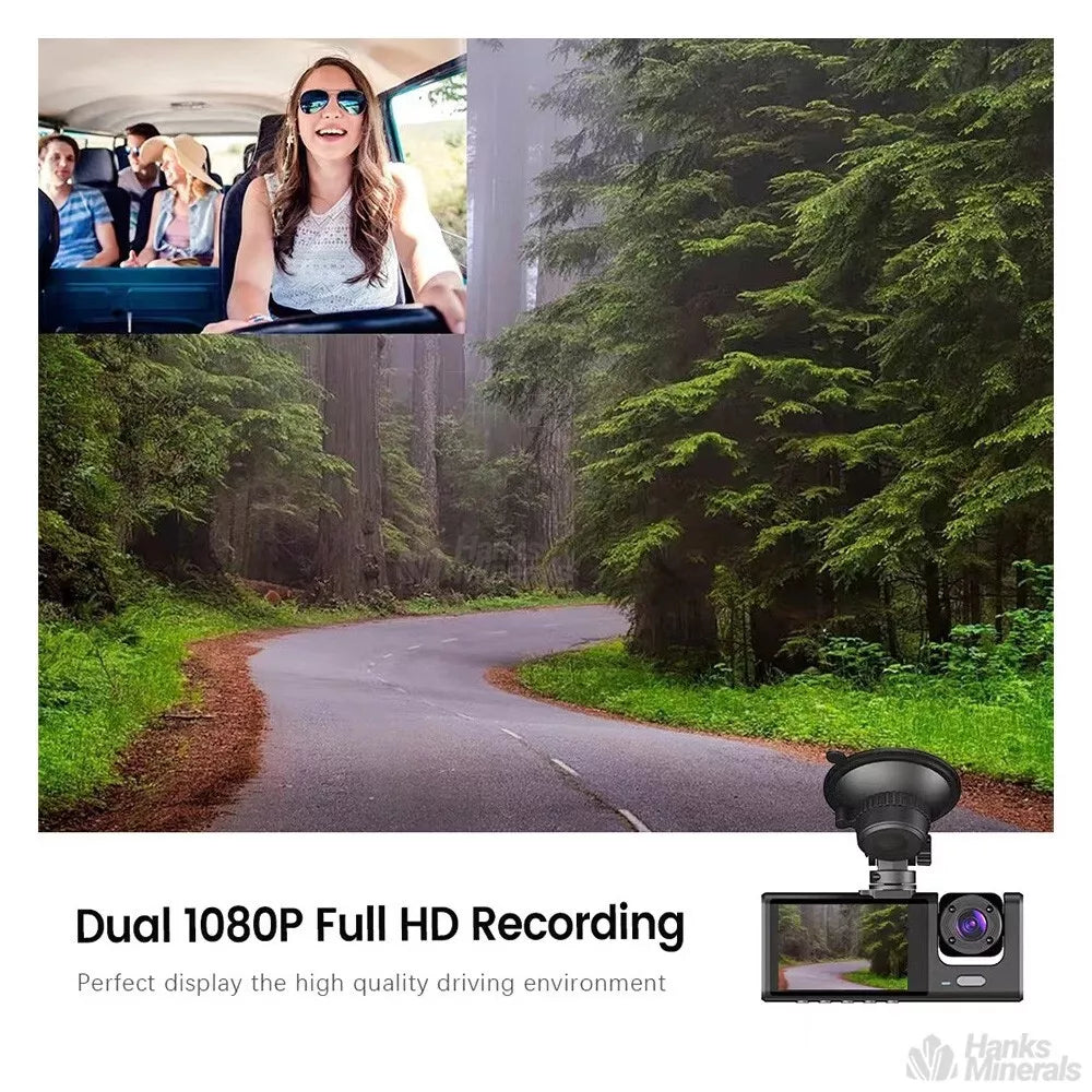 Cámara HD 1080P 3 en 1: Frontal, Trasera e Interior