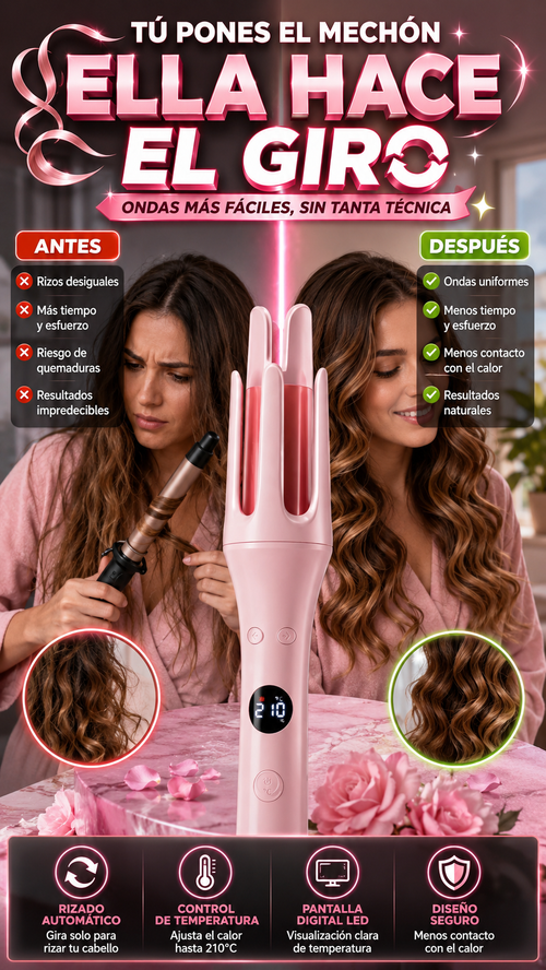 Rizadora Automática para Cabello — Crea ondas con menos esfuerzo