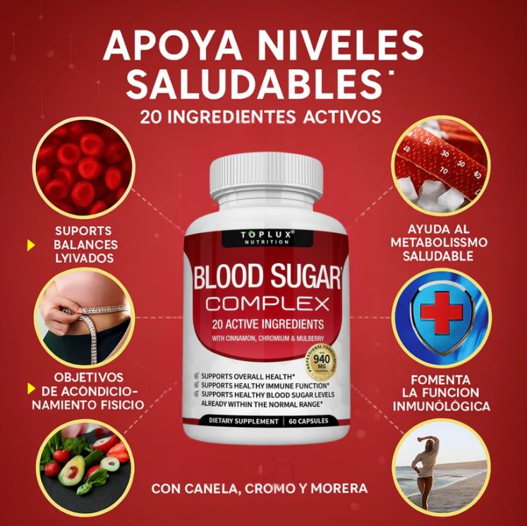 BLOOD SUGAR COMPLEX™:El Secreto Natural para Mantener tu Azúcar en Equilibrio y Tu Salud en Control
