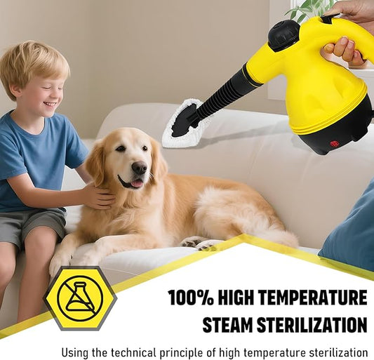 Limpiador de vapor portátil con 10 accesorios, vaporizador portátil de mano para limpieza, limpiador de vapor multiusos sin químicos para cocina, baño, ventanas, coche y tapicería