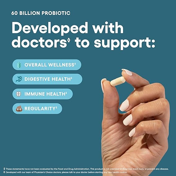 Paquete óptimo de salud intestinal: 60 mil millones de probióticos + enzimas digestivas para comodidad digestiva y apoyo inmunológico