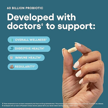 Paquete óptimo de salud intestinal: 60 mil millones de probióticos + enzimas digestivas para comodidad digestiva y apoyo inmunológico