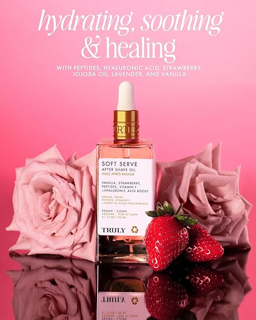 Aceite Verdaderamente Lujo para Afeitar TRULY | Tratamiento calmante e hidratante para prevenir el vello encarnado y tener una piel lisa y sin irritaciones para el uso diario