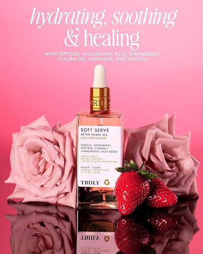 Aceite Verdaderamente Lujo para Afeitar TRULY | Tratamiento calmante e hidratante para prevenir el vello encarnado y tener una piel lisa y sin irritaciones para el uso diario