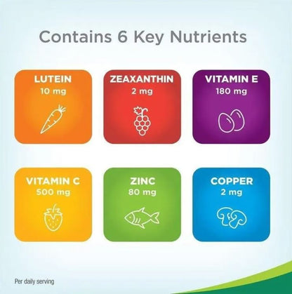VisiónMax 360™:Luteína, Zeaxantina y vitaminas esenciales para proteger tus ojos de la luz azul, la fatiga y el envejecimiento ocular 90 CAPSULAS