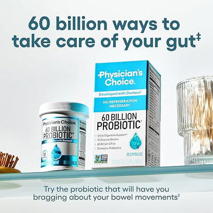 Paquete óptimo de salud intestinal: 60 mil millones de probióticos + enzimas digestivas para comodidad digestiva y apoyo inmunológico