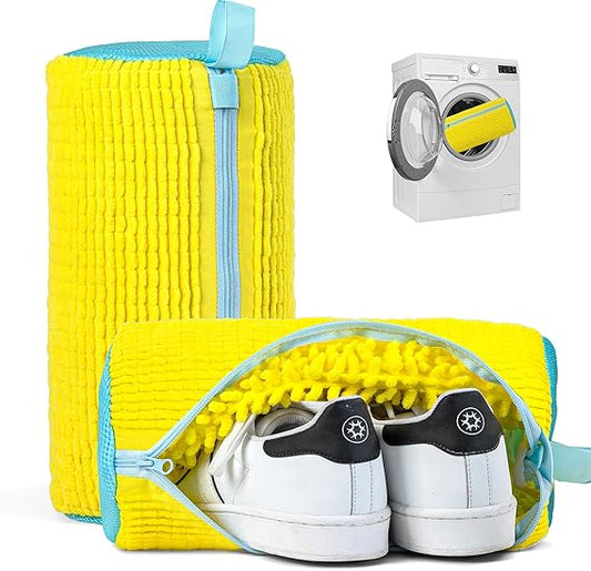 Bolsa para lavar zapatos para la colada, bolsa invisible con cremallera lateral de 2 piezas para lavadora, bolsa reutilizable para limpiar zapatos de todo tipo y talla