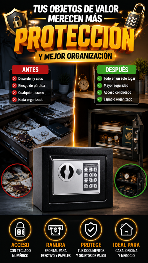 Caja Fuerte Electrónica de 17 Pulgadas — Protege y organiza tus objetos de valor