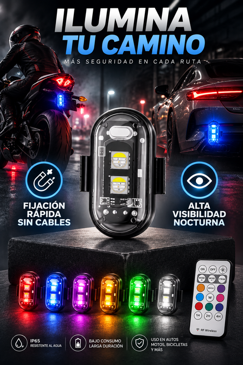PACK x 6 de Luces Estroboscópicas Portátiles: Máxima Seguridad Anticolisión en Cada Ruta