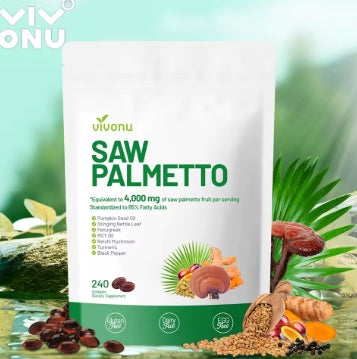 VIVONU Extracto de cápsula de palma de Sierra 8 en 1, aceite de semilla de calabaza - apoya la salud de la próstata, alivia los problemas de micción, apoya el crecimiento del cabello, bloqueo dht 240 cápsulas blandas
