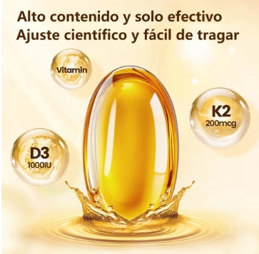 Vivonu vitamina D3 + Gominolas suaves K2 con aceite de coco, vitamina D 2 en 1 y complejo K para apoyar la absorción de calcio, fórmula premium, 300 gominolas blandas, fáciles de tragar.