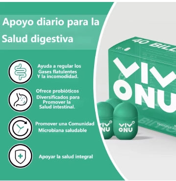 20 botellas Vivonu * 07oz probióticos 40 mil millones de cfu, probióticos pequeños en botes verdes, gestión de imagen de probióticos digestivos saludables (caja 20/1) salud digestiva sin adhesivos