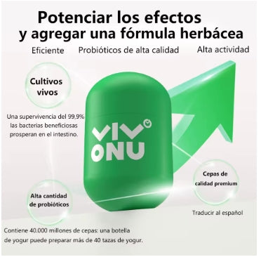 20 botellas Vivonu * 07oz probióticos 40 mil millones de cfu, probióticos pequeños en botes verdes, gestión de imagen de probióticos digestivos saludables (caja 20/1) salud digestiva sin adhesivos