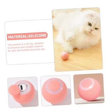2 pelotas interactiva para gatos: rueda automáticamente, se divierte, se burla, juguete eléctrico para el ejercicio y el entretenimiento de los gatos: atrae a su mascota.