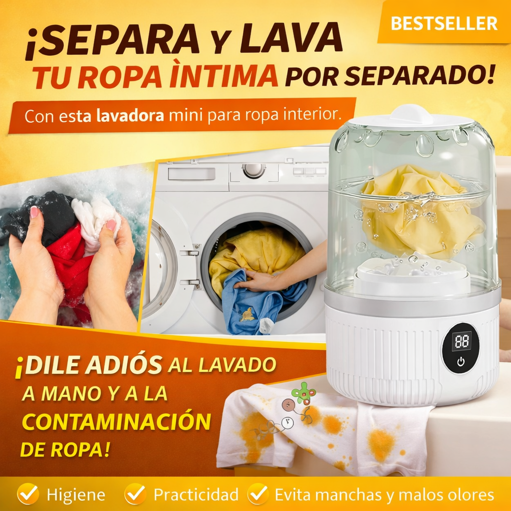 Mini lavadora recargable inalámbrica para ropa interior y calcetines