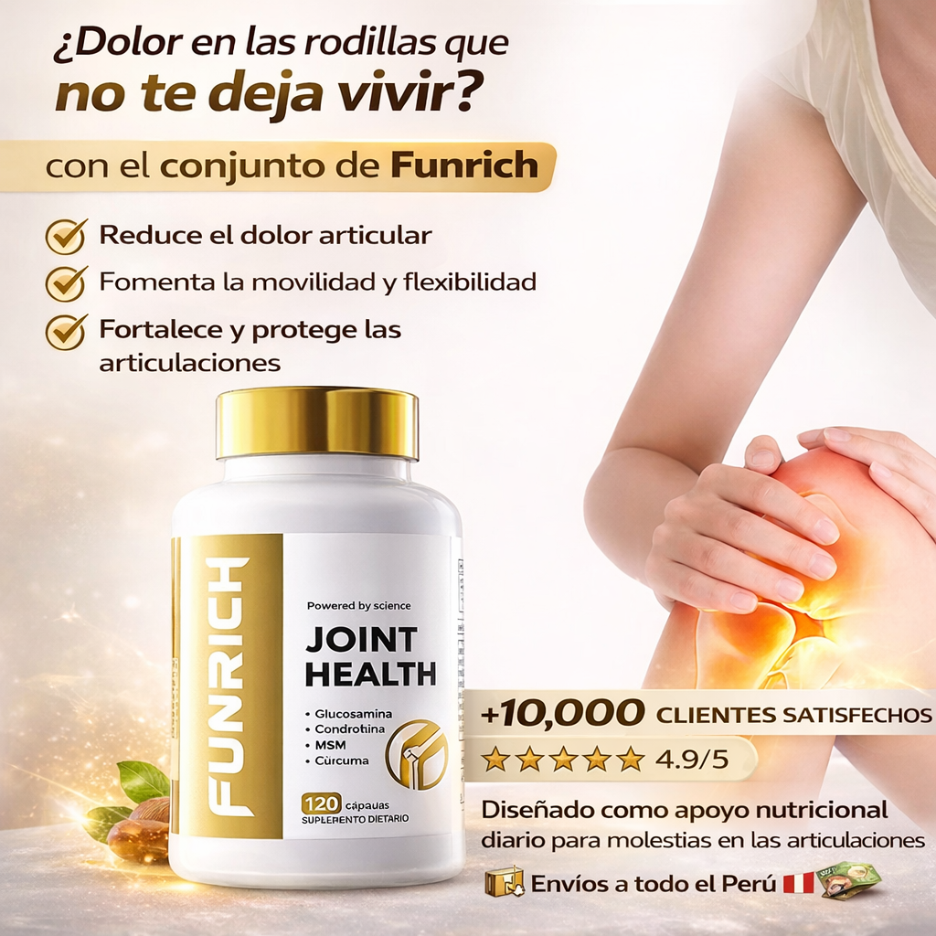 Suplemento dietético Funrich Joint Health - para apoyar la salud articular. 