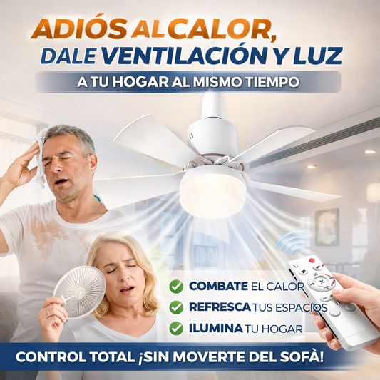 Ventilador de techo con luz LED y mando a distancia