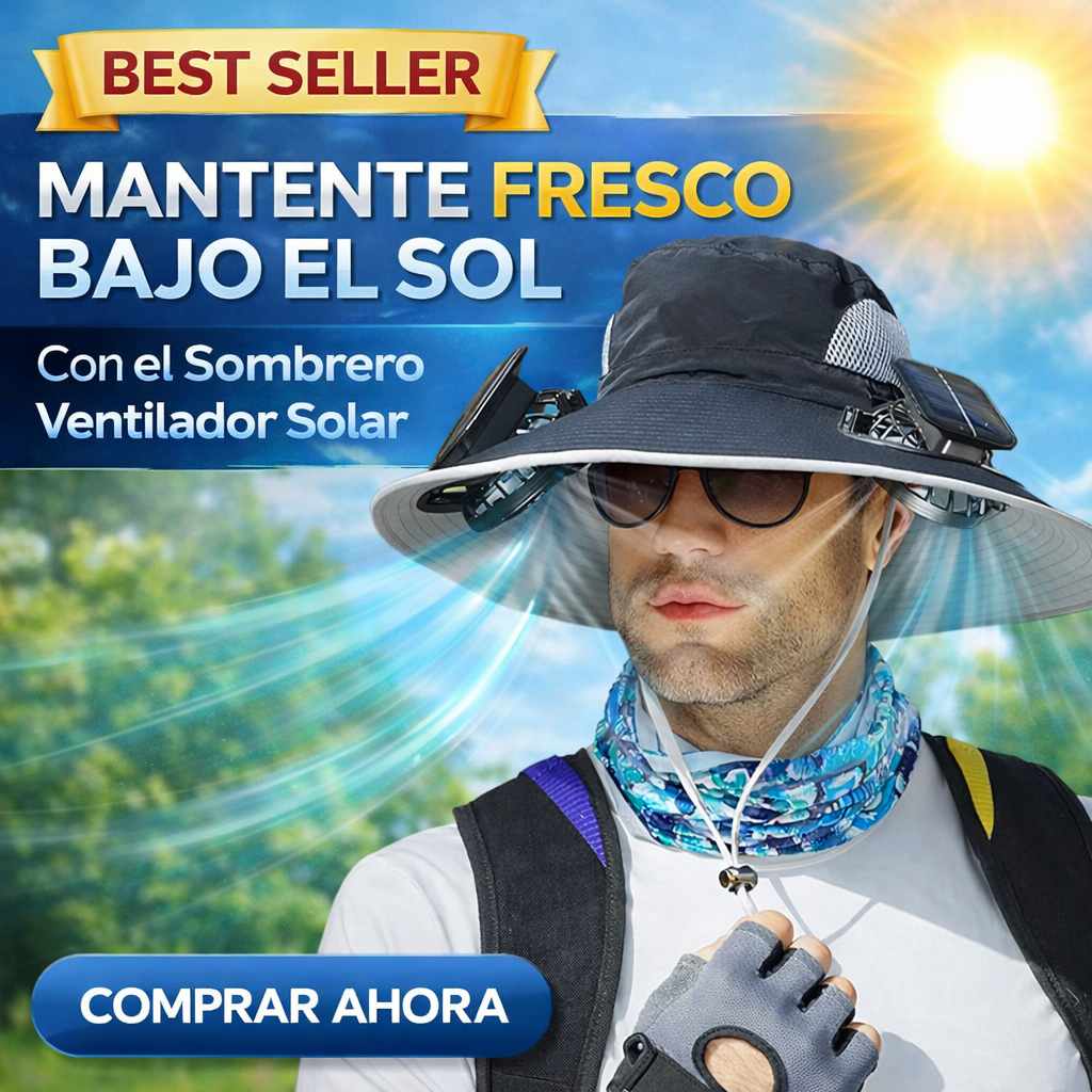 Sombrero de ventilador solar- carga solar y USB