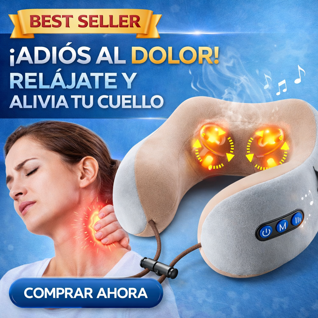 Almohada de masaje para el cuello, calefacción, vibración, amasado eléctrico