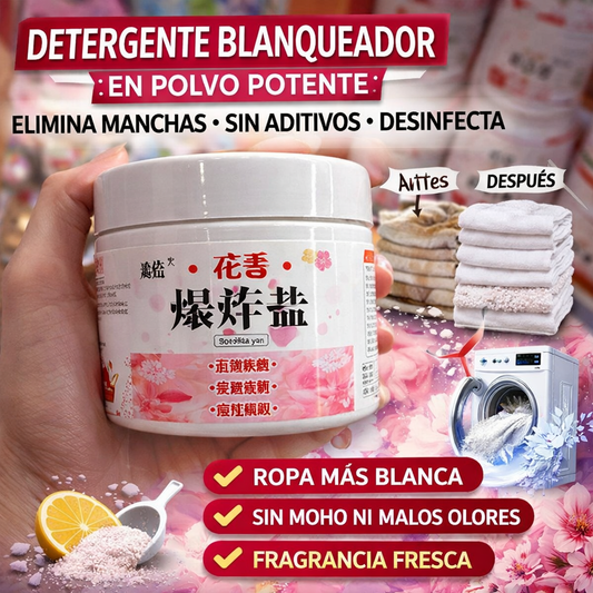 Detergente blanqueador en polvo -Contiene sales explosivas