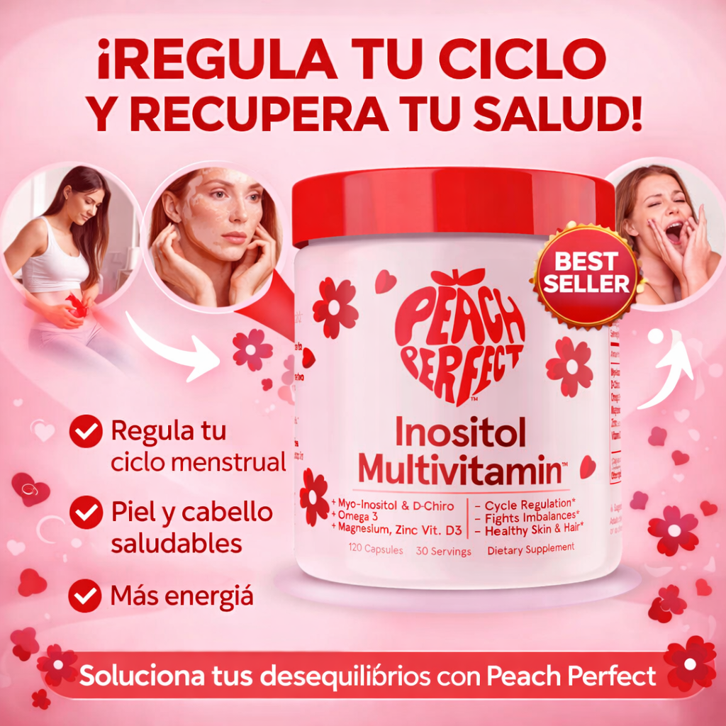 Inositol Multivitamin Peach Perfect - apoyar la regulación del ciclo menstrual, mejorar la salud de la piel y el cabello