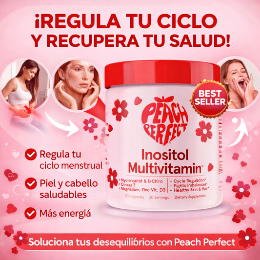 Inositol Multivitamin Peach Perfect - apoyar la regulación del ciclo menstrual, mejorar la salud de la piel y el cabello