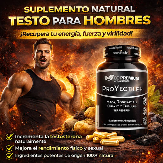 Suplemento Proyectile- apoya  los niveles de testosterona, mejora la energía y la virilidad.