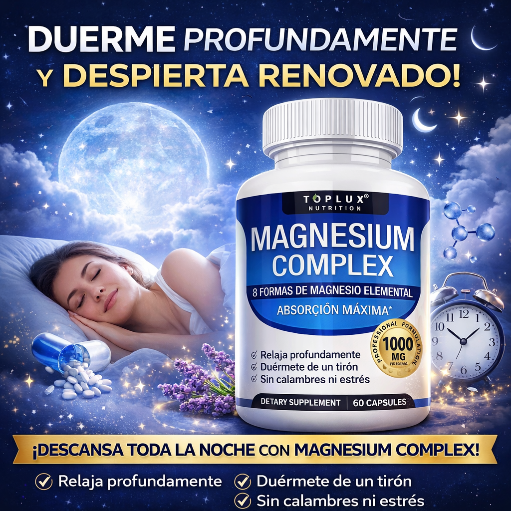 Magnesio Complex - Duerme profundo, relaja tus músculos y despierta renovado.