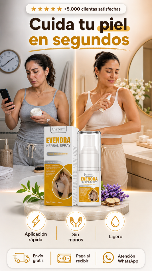 Evenora Herbal Spray  – Fórmula herbal natural para apariencia de tono desigual de la piel.2