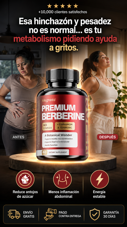 Complejo Premium Berberina HCl con Canela,Cúrcuma - (60 Cápsulas)