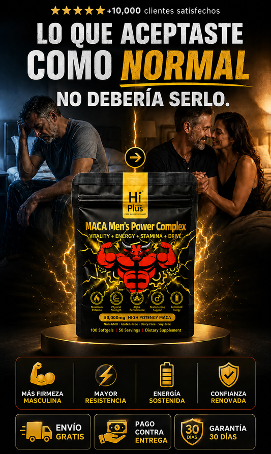 HiPlus Maca Men's Power Complex , un suplemento dietético cápsulas blandas