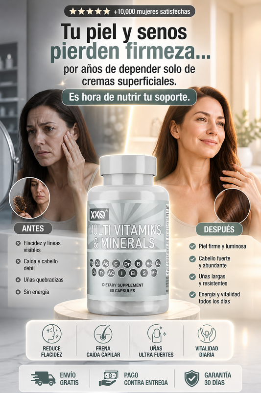 XKQ Multivitaminas y Minerales - 80 Cápsulas, Apoyo Nutricional Integral