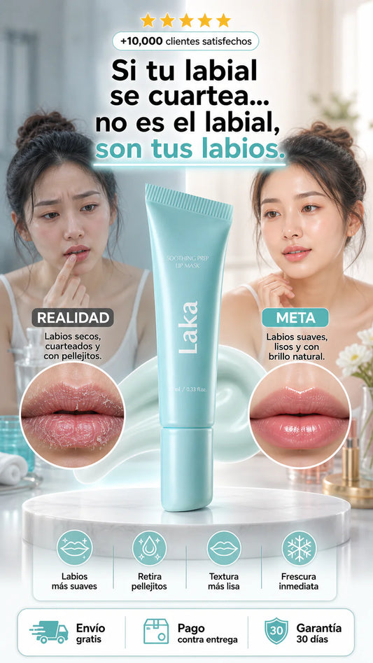 Laka Mascarilla de labios calmante preparación, mascarilla refrescante para labios coreana, exfoliante suave para labios, higiénico y de fácil aplicación, cuidado diario de labios, K-Beauty, 0.33 onzas líquidas