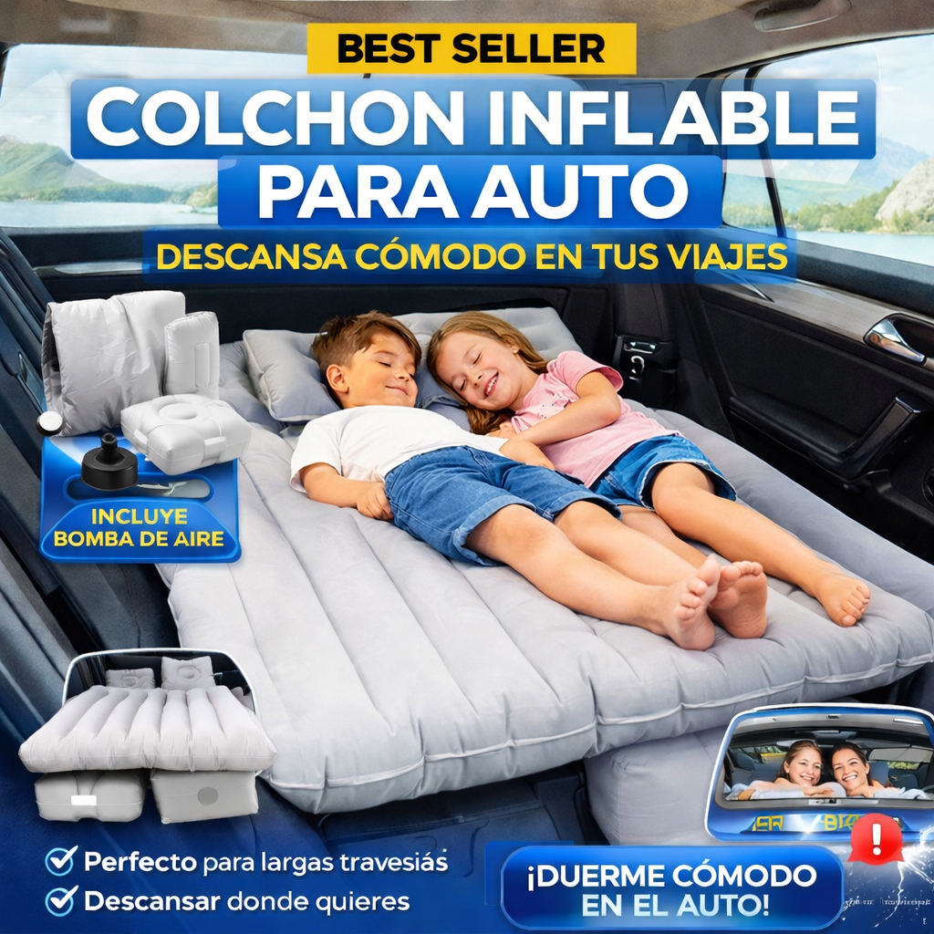 Colchón inflable  para coche 130x80 cm ideal para viaje